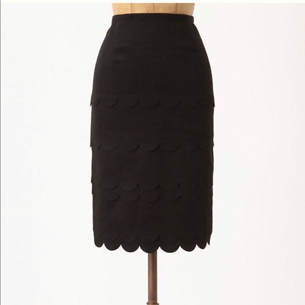 Anthropologie Scalloped Pencil Skirt-Maeve
